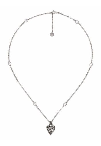 Gucci GG Halskette mit Herzanhänger - Silber