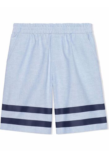 Gucci Kids Shorts mit gestreiftem Rand - Blau