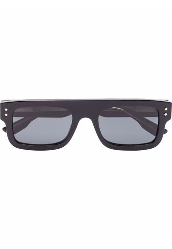 Gucci Eyewear logo print square-frame sunglasses - Schwarz