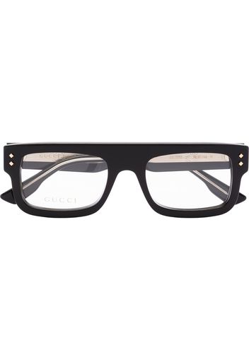 Gucci Eyewear logo-print square-frame glasses - Schwarz