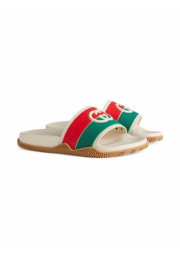 Gucci Kids logo-debossed slides - Weiß