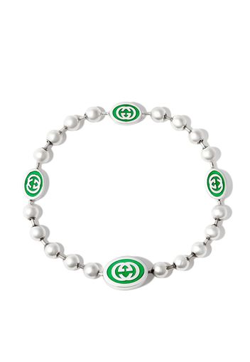 Gucci Interlocking G boule chain bracelet - Weiß