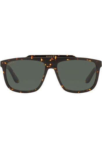 Gucci Eyewear Eckige Sonnenbrille in Schildpattoptik - Braun