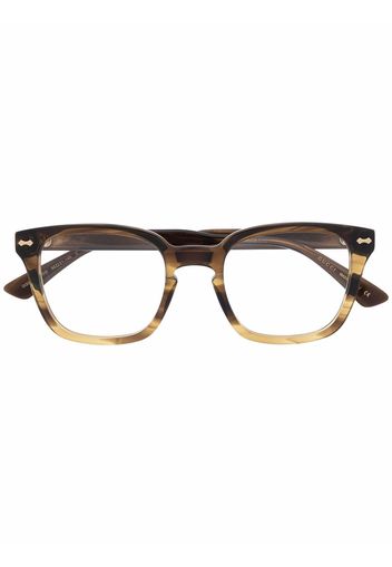 Gucci Eyewear Eckige Brille in Schildpattoptik - Braun