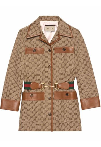 Gucci GG Supreme belted jacket - Nude