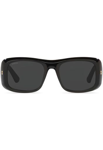 Gucci Eyewear logo-print rectangle-frame sunglasses - 1100A1 Black