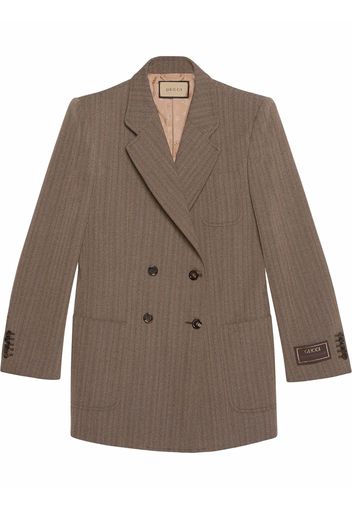 Gucci Doppelreihiger Blazer mit Fischgrätenmuster - Braun