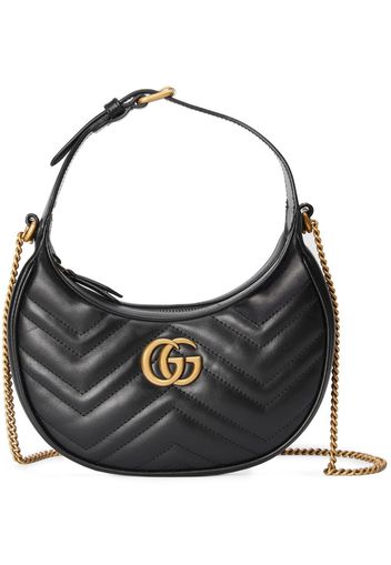 Gucci GG Marmont half-moon shaped mini bag - Schwarz