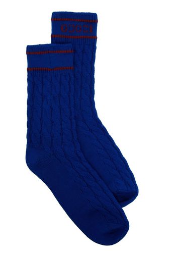 Gucci cable-knit ankle socks - Blau