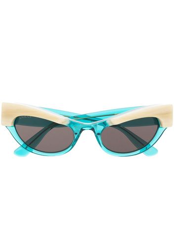 Gucci Eyewear Cat-Eye-Sonnenbrille in Hornoptik - Blau