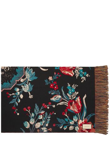 Gucci Decke mit Blumen-Jacquardmuster - Schwarz