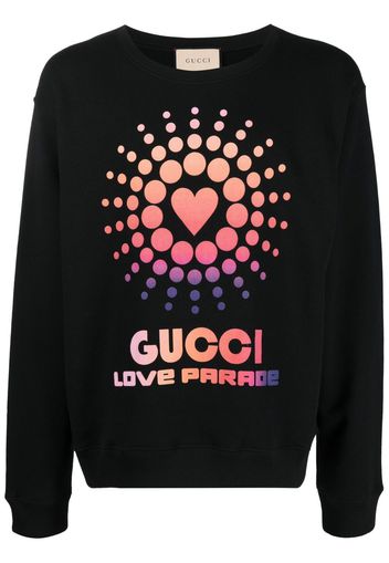 Gucci logo-print cotton sweatshirt - Schwarz