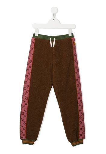 Gucci Kids logo-tape fleece track pants - Braun