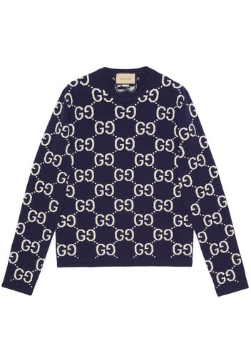 Gucci GG-monogram wool jumper - Blau