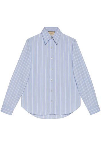 Gucci point-collar striped shirt - Blau