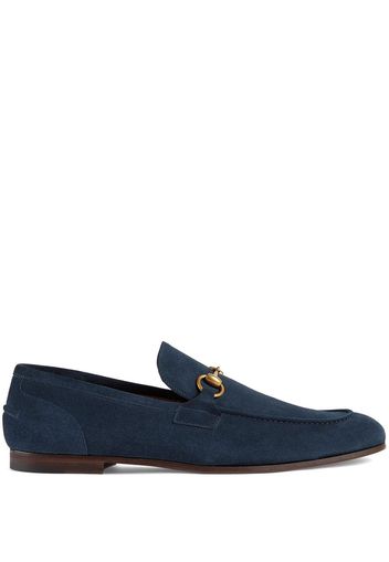 Gucci Jordaan Horsebit-detail suede loafers - Blau