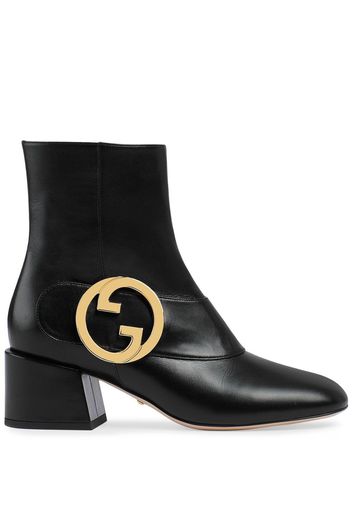 Gucci Blondie logo-plaque ankle boots - Schwarz