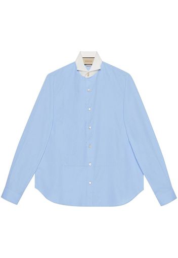 GUCCI contrasting collar boxy shirt - Blau