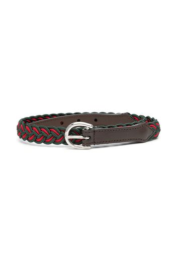 Gucci Kids Web braided buckle belt - Rot