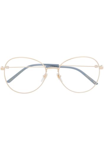 Gucci Eyewear Brille mit rundem Gestell - Gold