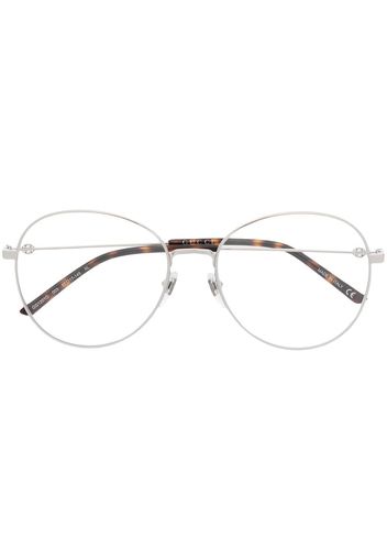 Gucci Eyewear Brille mit rundem Gestell - Silber