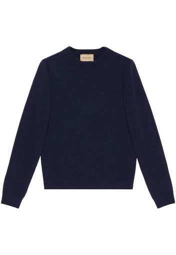 Gucci logo-intarsia wool jumper - Blau