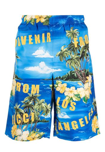 Gucci graphic-print swim shorts - Blau