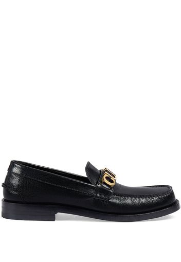 Gucci logo-plaque loafers - Schwarz