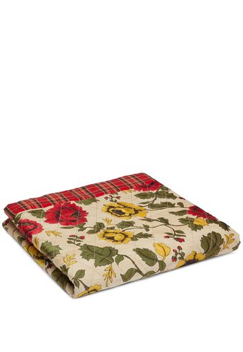 Gucci Gesteppte Decke mit Blumen-Print - Rot