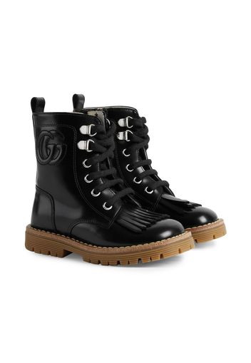 Gucci Kids Knöchelhohe Schnürstiefel - Schwarz