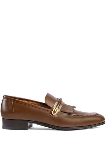 Gucci mirrored G fringed loafers - Braun