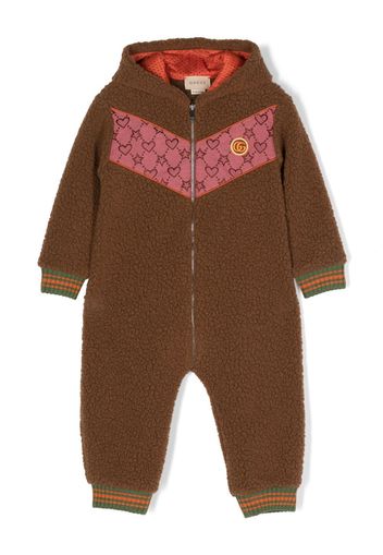 Gucci Kids faux fur hooded bodie - Rosa