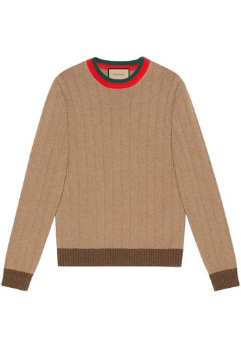 Gucci Web Stripe-neck jumper - Braun