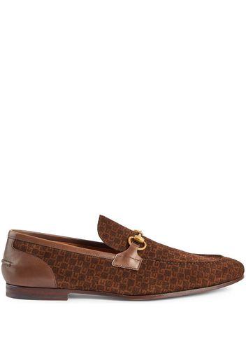 Gucci horsebit monogram loafers - Braun