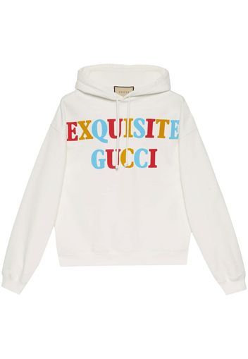 Gucci Hoodie mit "Exquisite Gucci"-Print - Nude