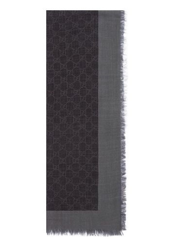 Gucci monogram striped scarf - Schwarz