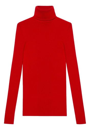 Gucci Rollkragenpullover mit Logo-Stickerei - Rot