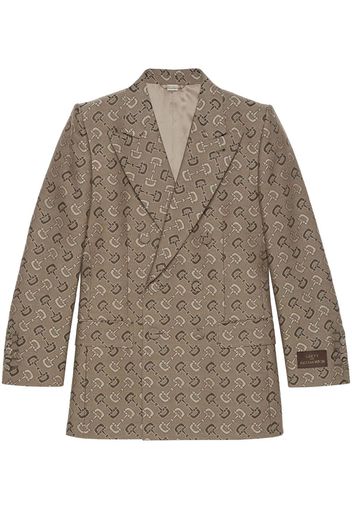 Gucci Doppelreihiges Sakko mit Maxi-Horsebit-Motiv - Nude