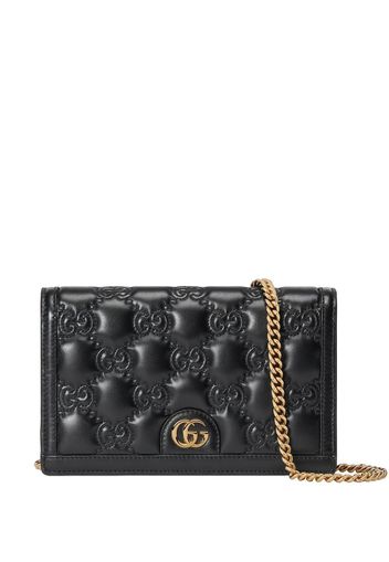 Gucci GG Matelassé chain-strap wallet - Schwarz