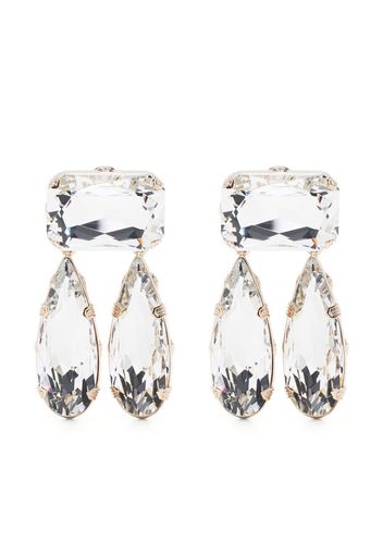 Gucci Interlocking G crystal drop earrings - Silber