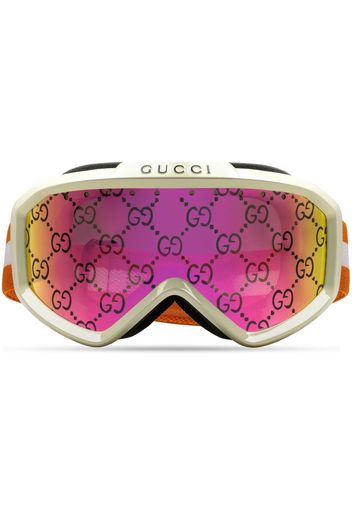 Gucci Eyewear Guccissima goggle-style frame sunglasses - Weiß