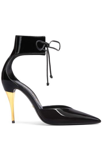 Gucci patent-finish pointed pumps - Schwarz