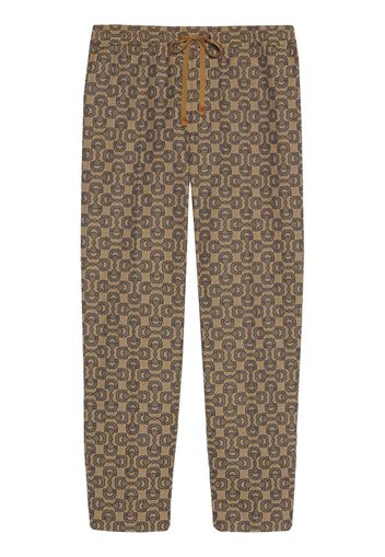 Gucci Jacquard-Jogginghose mit Horsebit - Braun