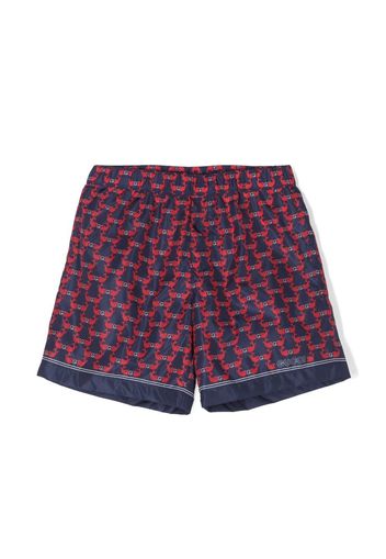 Gucci Kids whale-print swim shorts - Blau