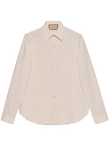 Gucci washed striped long-sleeve shirt - Nude