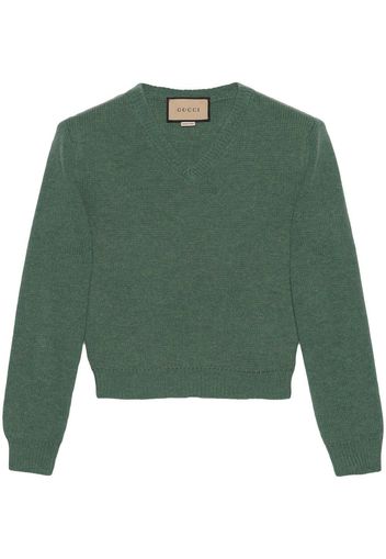 Gucci V-neck wool jumper - Grün