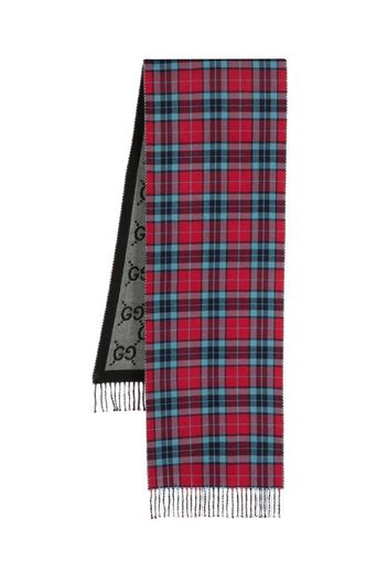 Gucci reversible checked monogram scarf - Rot