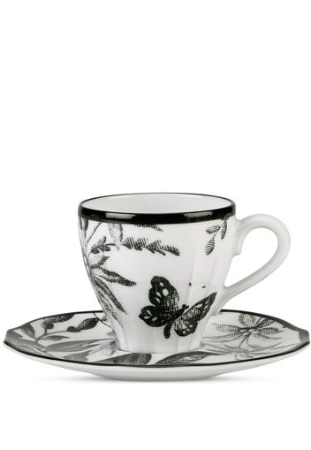 Gucci Herbarium floral-print cup and saucer - Schwarz