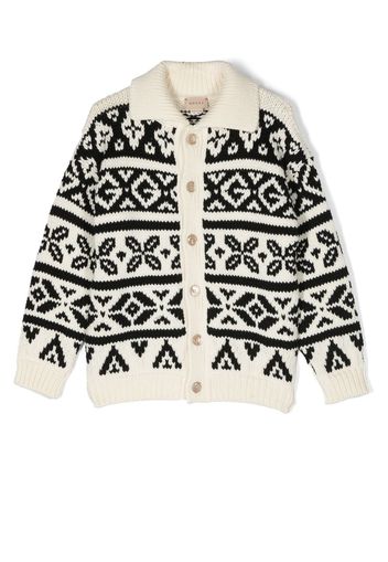 Gucci Kids Cardigan mit Jacquardmuster - Nude