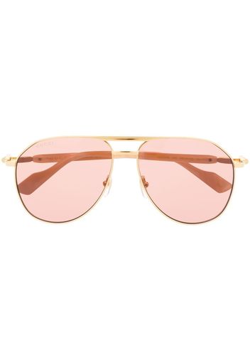 Gucci Eyewear Getönte Pilotenbrille - Gold